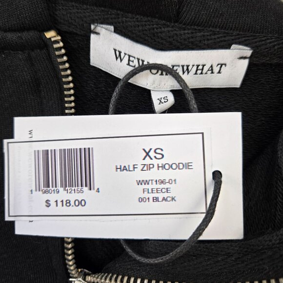 NWT WeWoreWhat Fleece Lined Half Zip Crop Hoodie Jacket Size XS - Picture 3 of 6